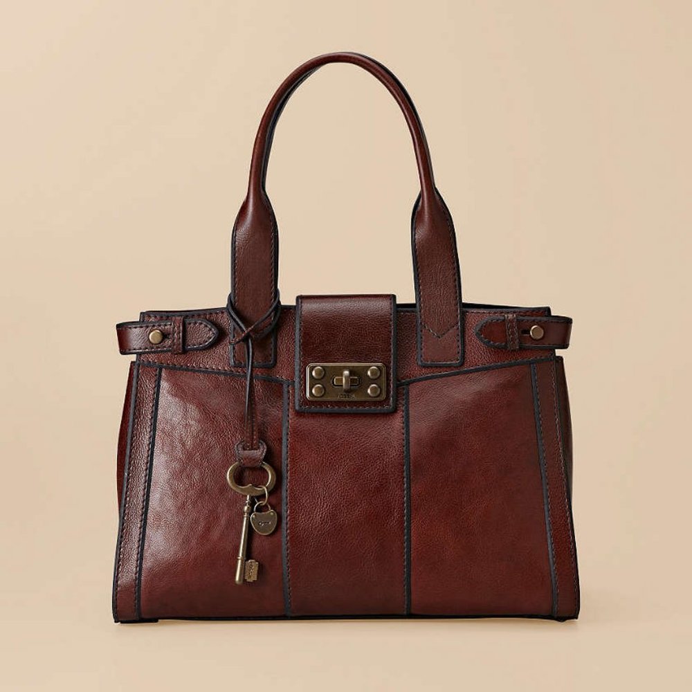 New Fossil Women's Satchel with Key Accessory Detail
